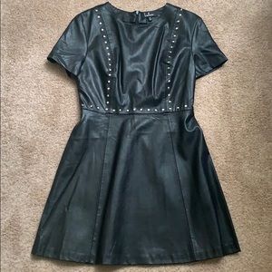 Faux Leather Skater Dress